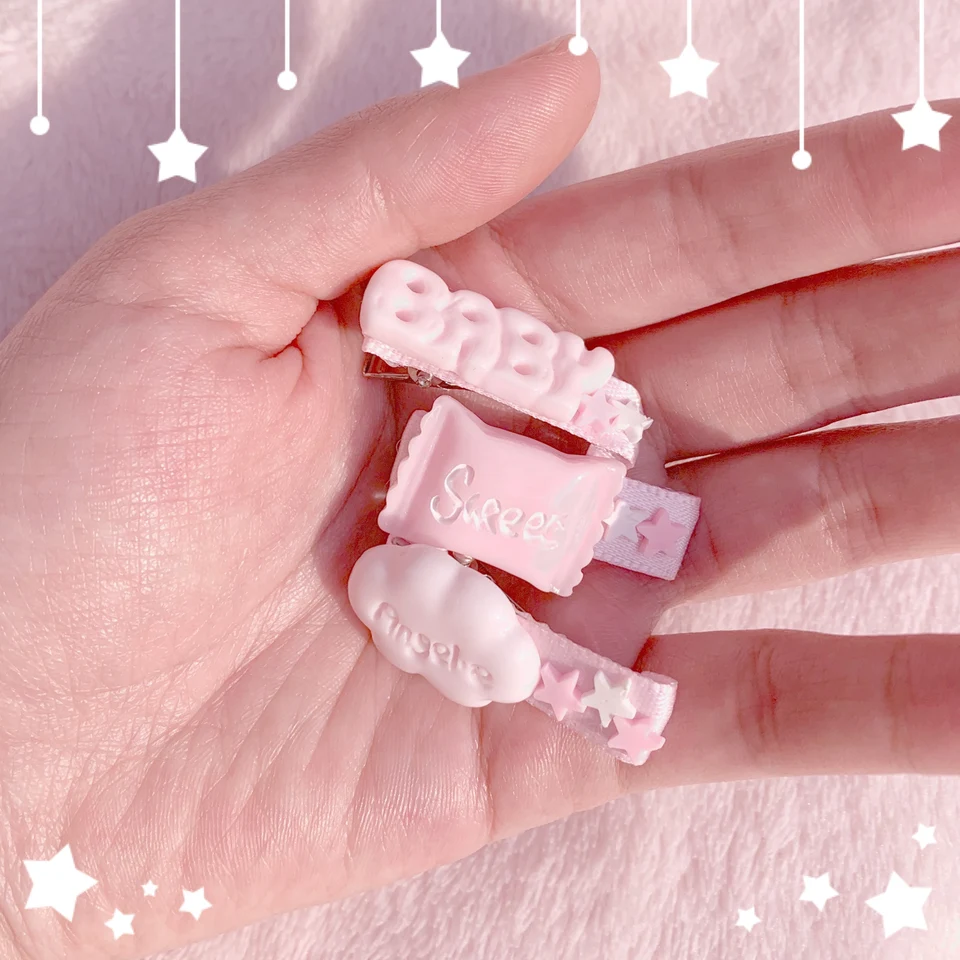 baby pink hair clips