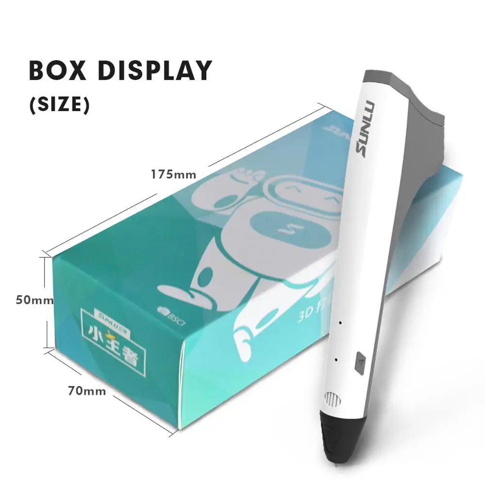 SUNLU 3D Ручка для печати M1 поддержка PCL/PLA нити 1,75 мм 20 рулонов/5 м низкотемпературная 3D Ручка для рисования для детей