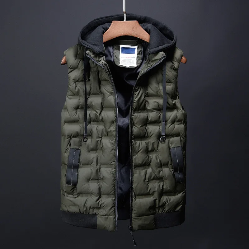 Waistcoat Men's Autumn And Winter Coat Korean-style Trend Brushed And Thick Casual Cotton Vest Warm Waistcoat Vest
