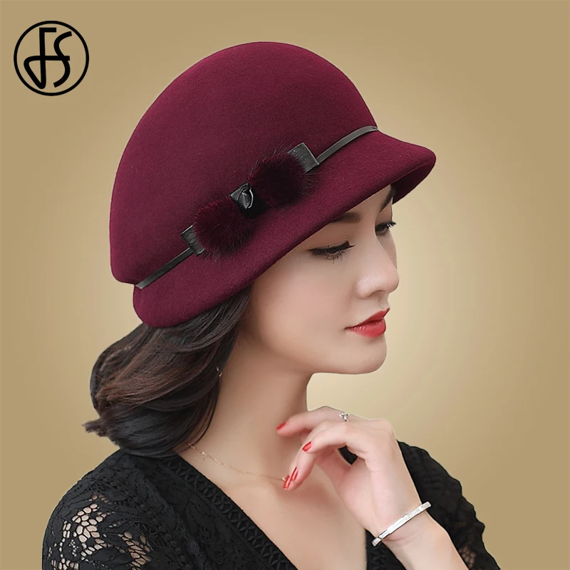 FS Wanita Cloche Derby Bowler Topi 