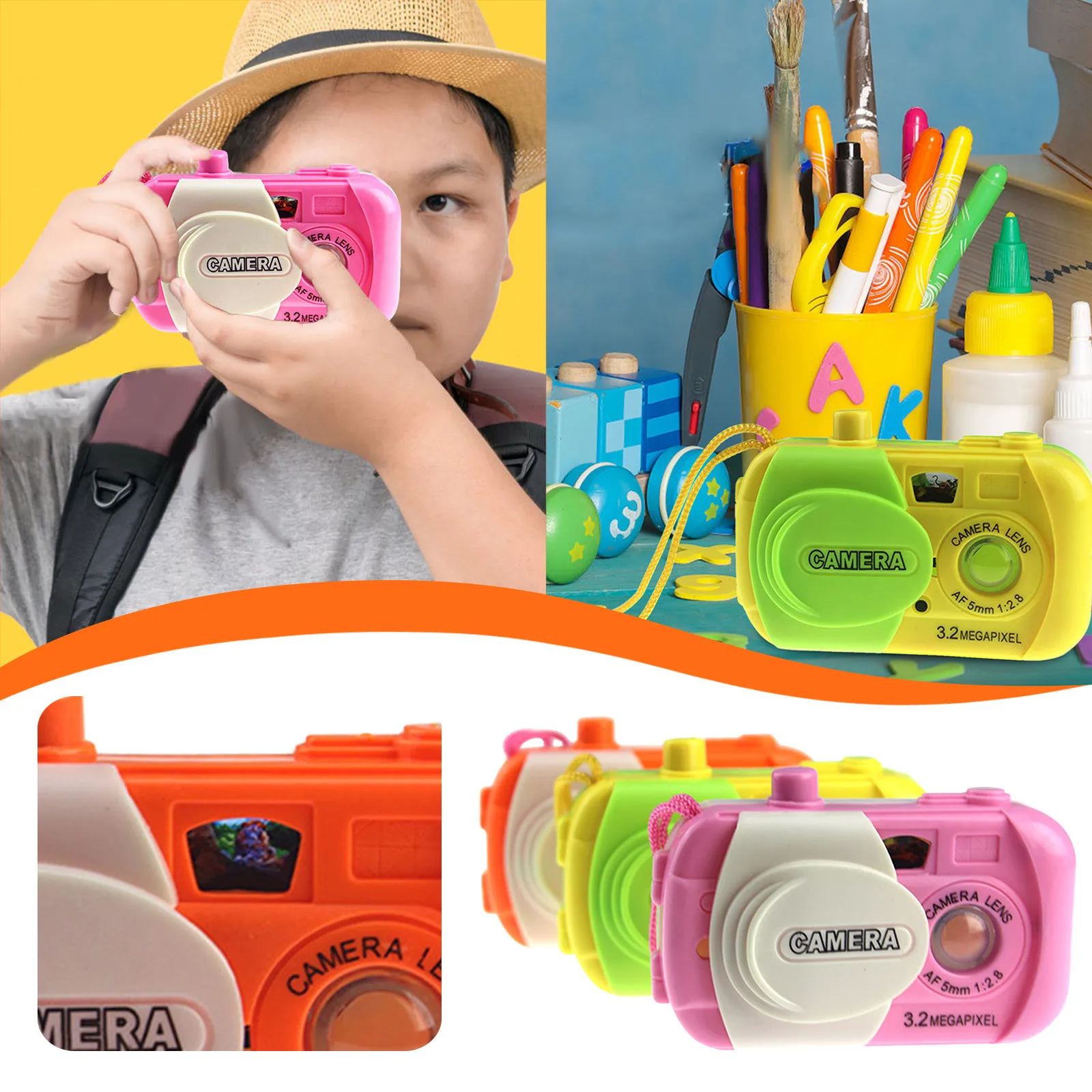 Children's Cartoon Camera Digital Kawaii Projection Kid Animal Patterns Simulation Children Christmas Birthday Gift 2021 | Дом и сад