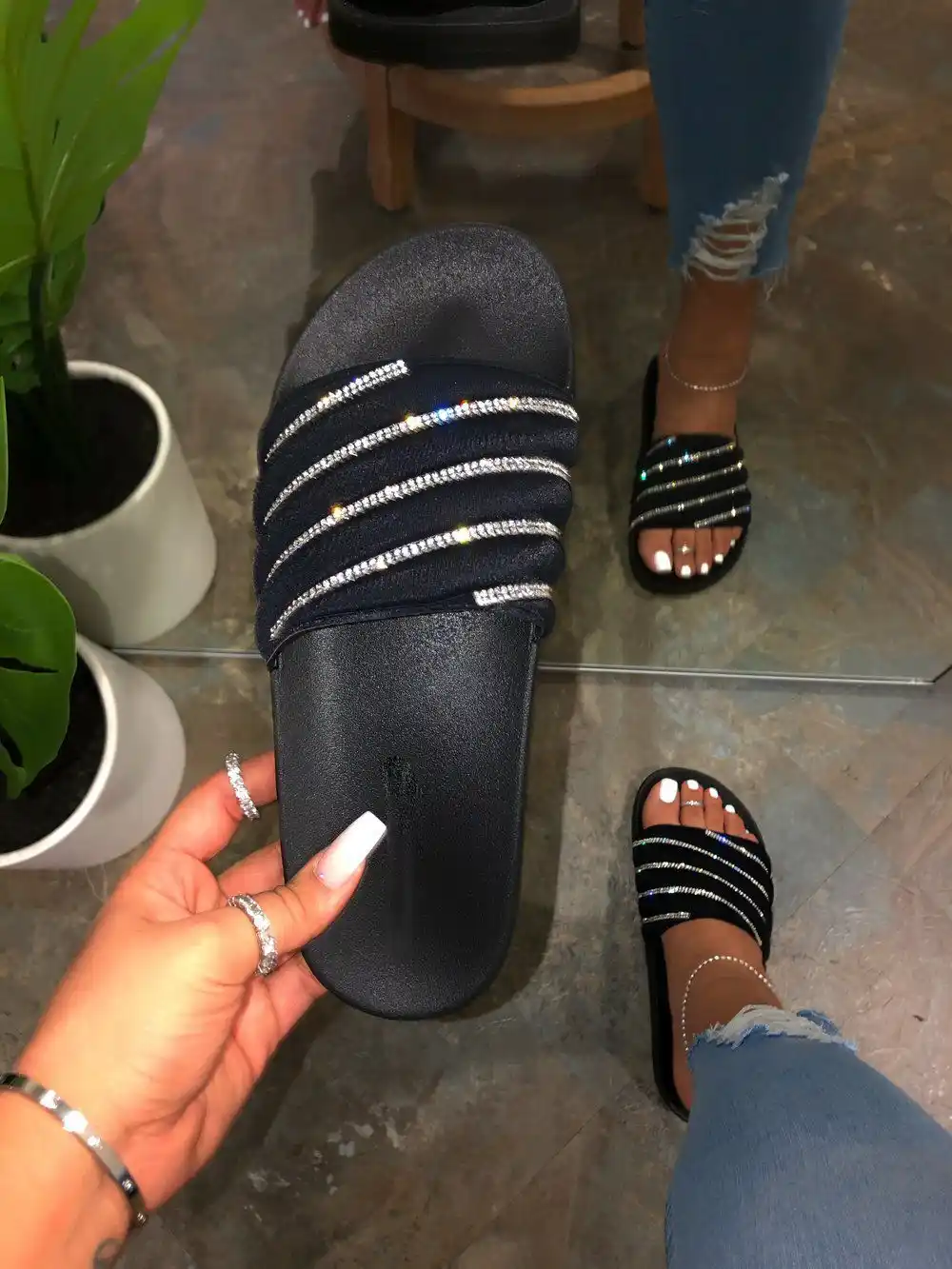 candies rhinestone sandals