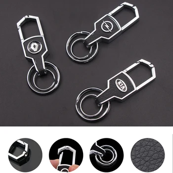 

Leather Keyring Car Metal Keychain Key Ring Chain for Peugeot Volvo Ford Suzuki Honda Audi BMW Benz Fiat Accessories Car Styling