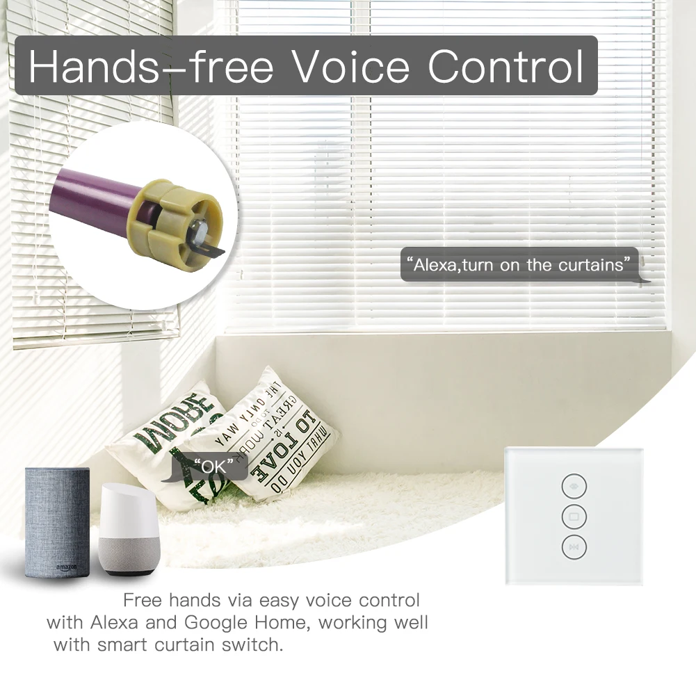Motorized Electric Smart Tubular Roller Shade Blinds Motor 4 Wires Smart Life App Remote Control Works with Alexa Google Home