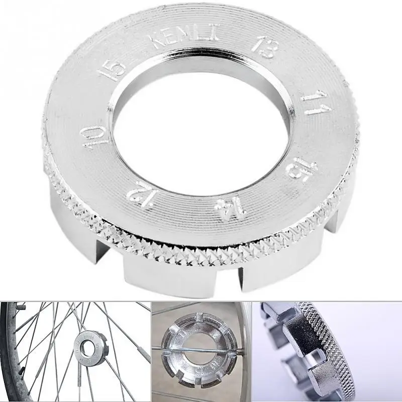 

Bicycle Spoke Nipple Wrench 8 Way Groove Bike Wheel Rim Adjuster Spanner Galvanized Repair Service Tool Key Mini Round