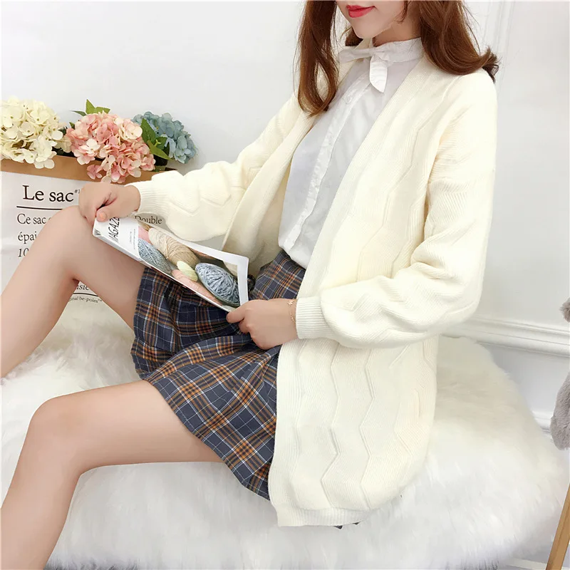 Spring and Autumn New Korean version commute lazy loose solid color coat cardigan sweater women Spring and Autumn New Korean version commute lazy loose solid color coat cardigan sweater women