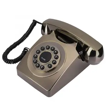 

Home Office Retro Landline Phone Bronze-Plated Multifunctional Desktop Wired Telephone
