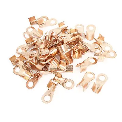 

50 Pcs 10A Open Cable Connector Ring Lug Copper Passing Through Terminals
