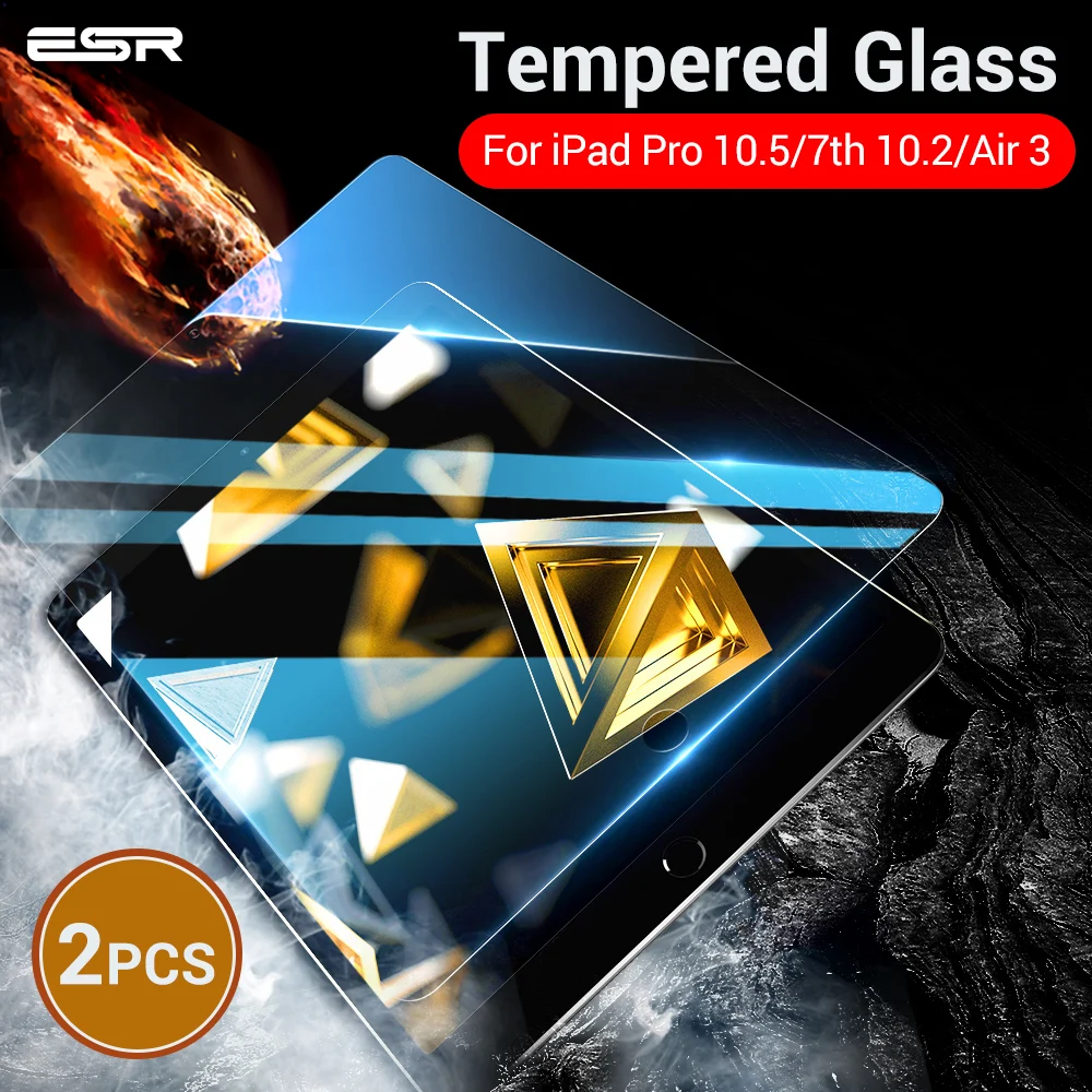 

ESR Screen Protector for iPad Air 3 7th 2019 Pro 10.2 10.5 Protective Tempered Glass 9H Anti-Scratch Screen Protector for iPad 7