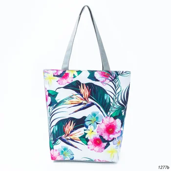 

Bags for women 2019 Canvas Casual Tote Handbag Fashion Botany Floral Printing Shoulder Bags High-capacity Collapsible Hand bag