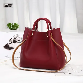 

2019 new women's bag, bucket bag, simple and versatile women's Handbag