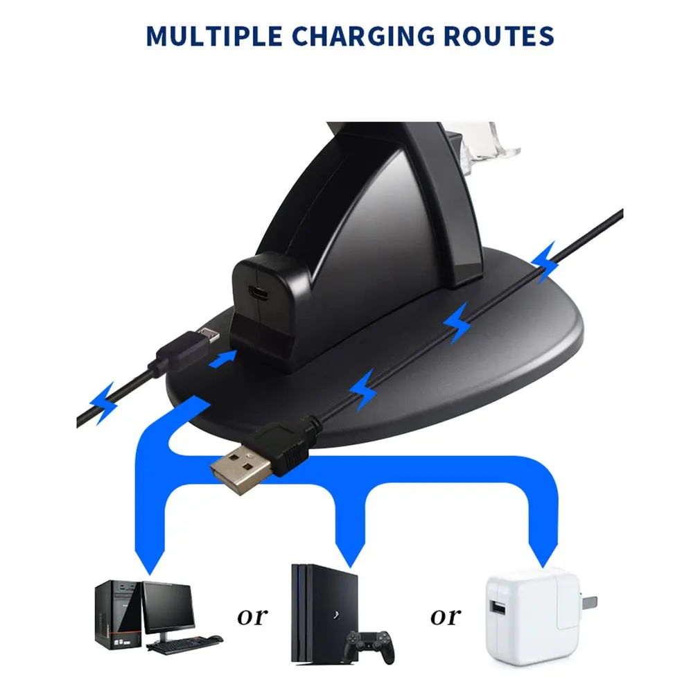 PS4 зарядная станция Стенд светодиодный с двумя USB зарядным контроллером игровой