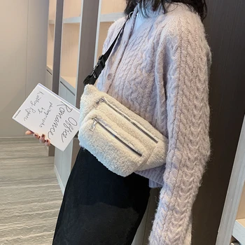 

Casual Chest Bag For Women For Women 2019 New Trendy Warm Shoulder Bag Plush Waist Belt Bags Crossbody Pack Faux Fur