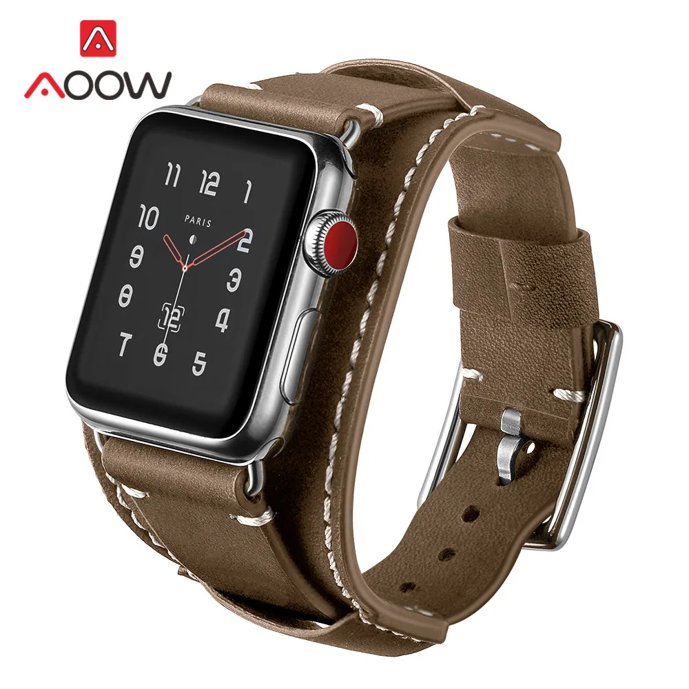 Ремешок из натуральной коровьей кожи для часов Apple Watch 5 4 38 мм 42 мм 40 мм 44 мм роскошный мужской женский браслет для iWatch 3 2 1