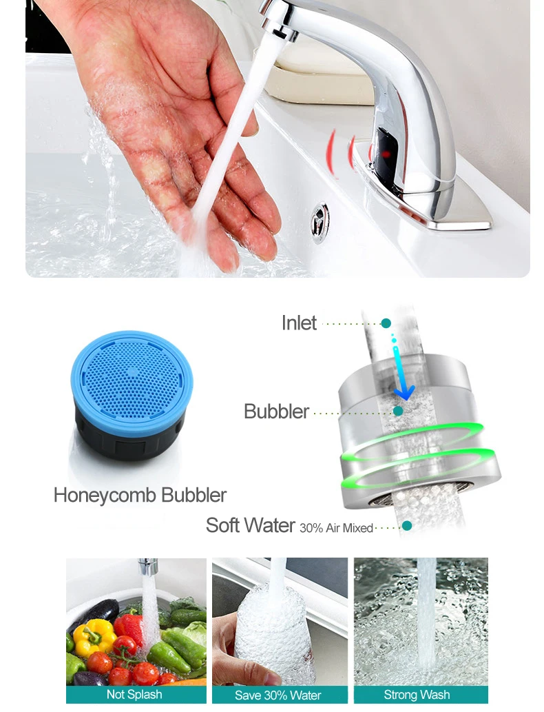 Sensor Faucet Bathroom Basin Smart Tap Single Cold Deck Mounted Chrome Faucets WC Single Hole Handle Copper Taps Washbasin Kraan