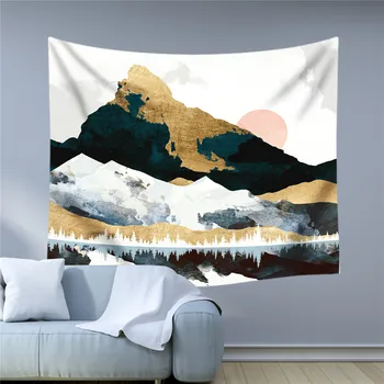 

Natural Scenery Mountain Sun Tapestry Wall Hanging Hippie Backdrop Decor Tapestry Cloth Thin Bedspread Wall Carpets