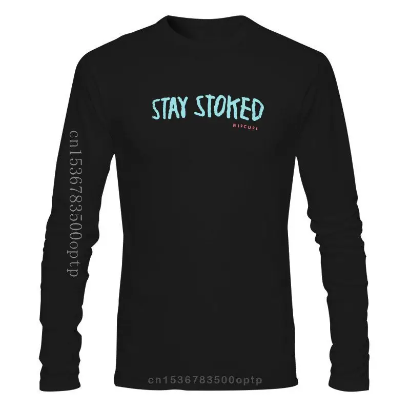 Мужская футболка Rip Curl с коротким рукавом черная вересковая надписью Stay Stoked