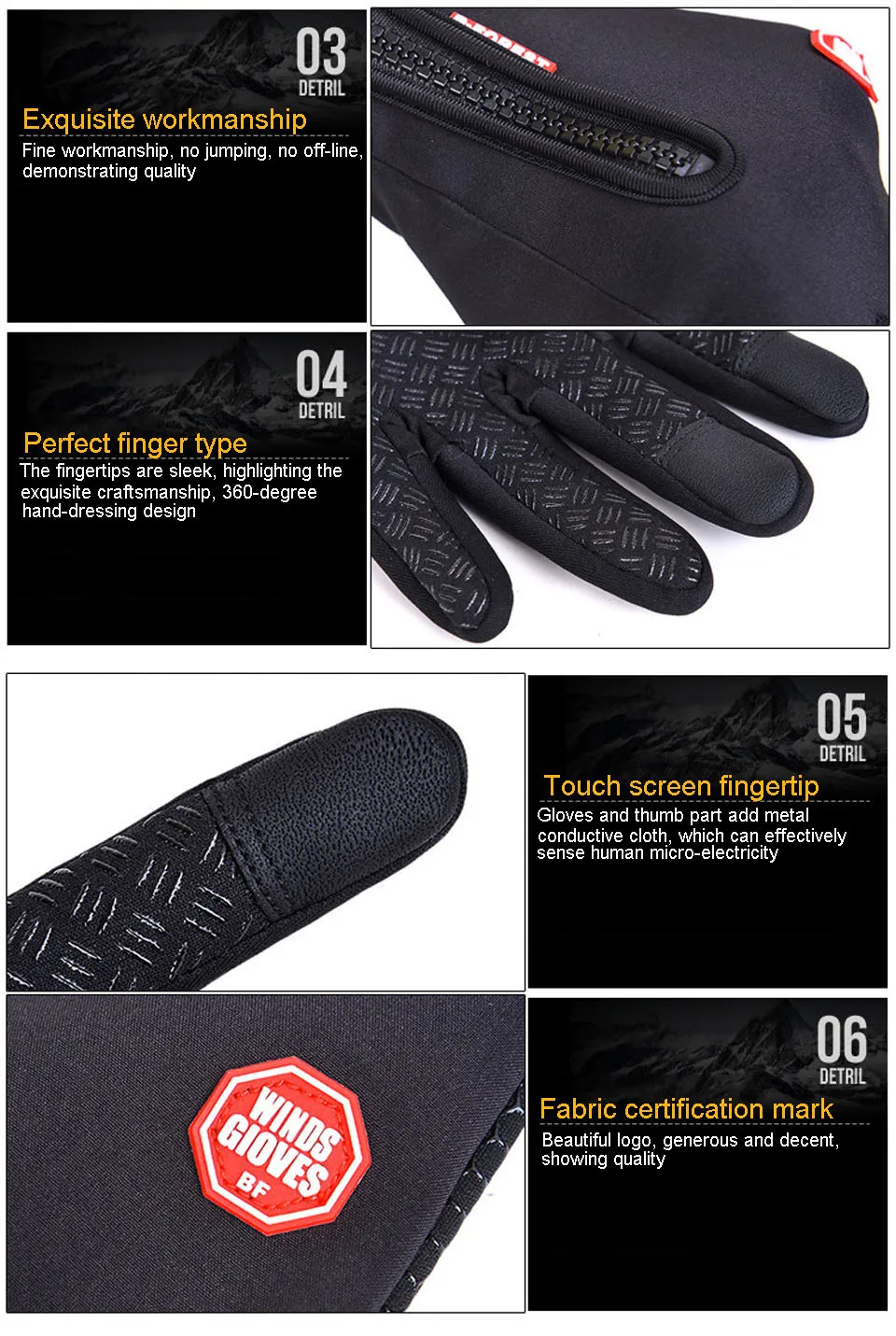 Full Finger Ski Gloves Climbing Snowboard Gloves Cycling Gloves For Men Women Winter Touch Screen Fishing Gloves Keep Warm