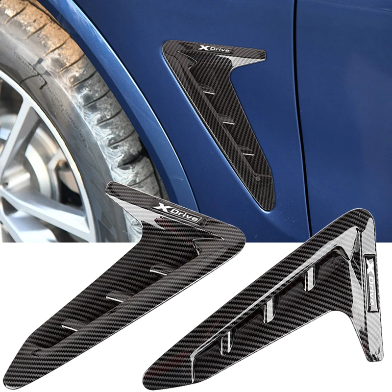 

2pcs X-Drive Shark Gills Side Fender Cover For BMW X3 X4 G01 G02 XDrive Flow Air Vent Trim Carbon Fiber Sticker ABS Car Styling