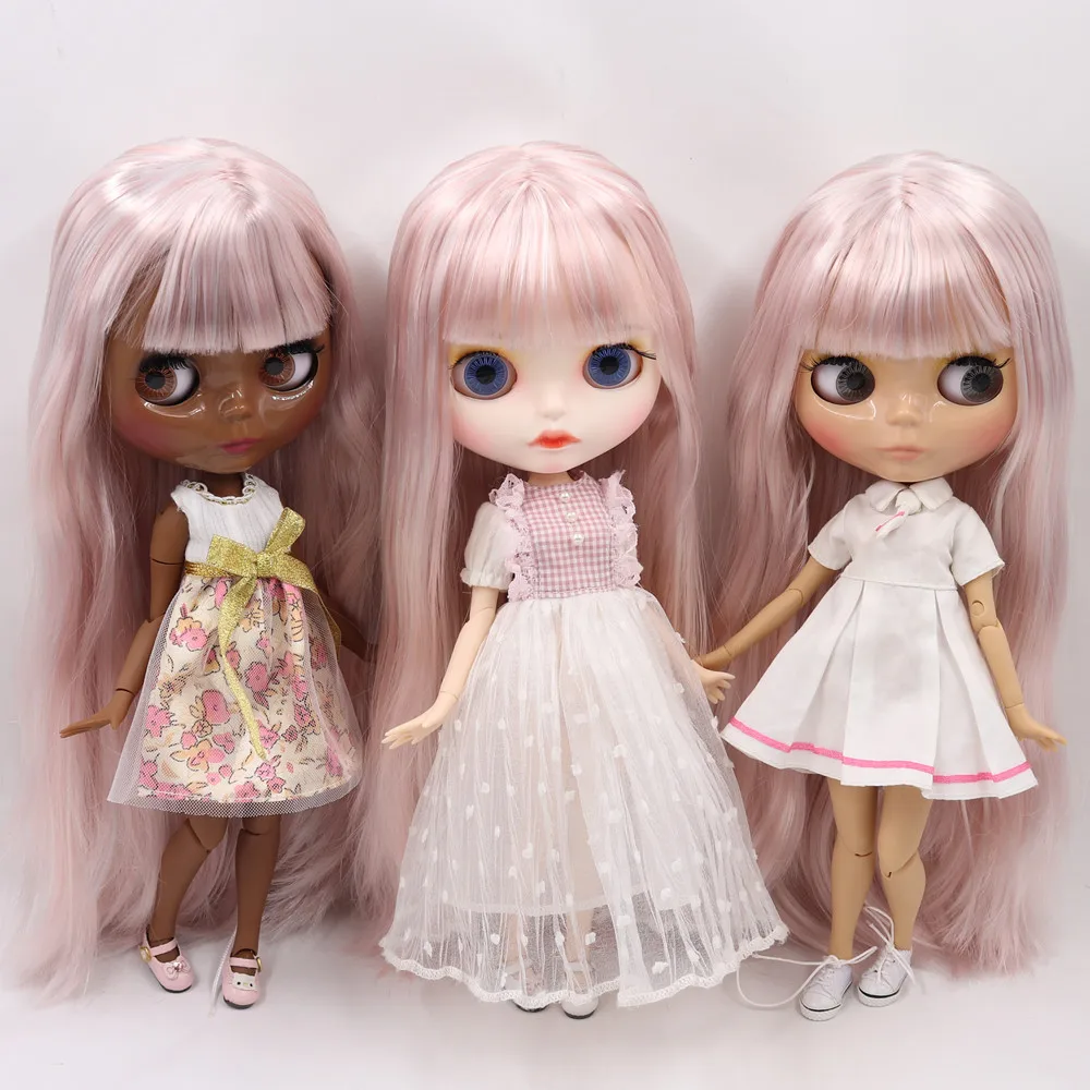 Кукла Blyth ICY DBS для No.BL6909/1010 Серебряная смешанная с розовыми волосами шарнирная