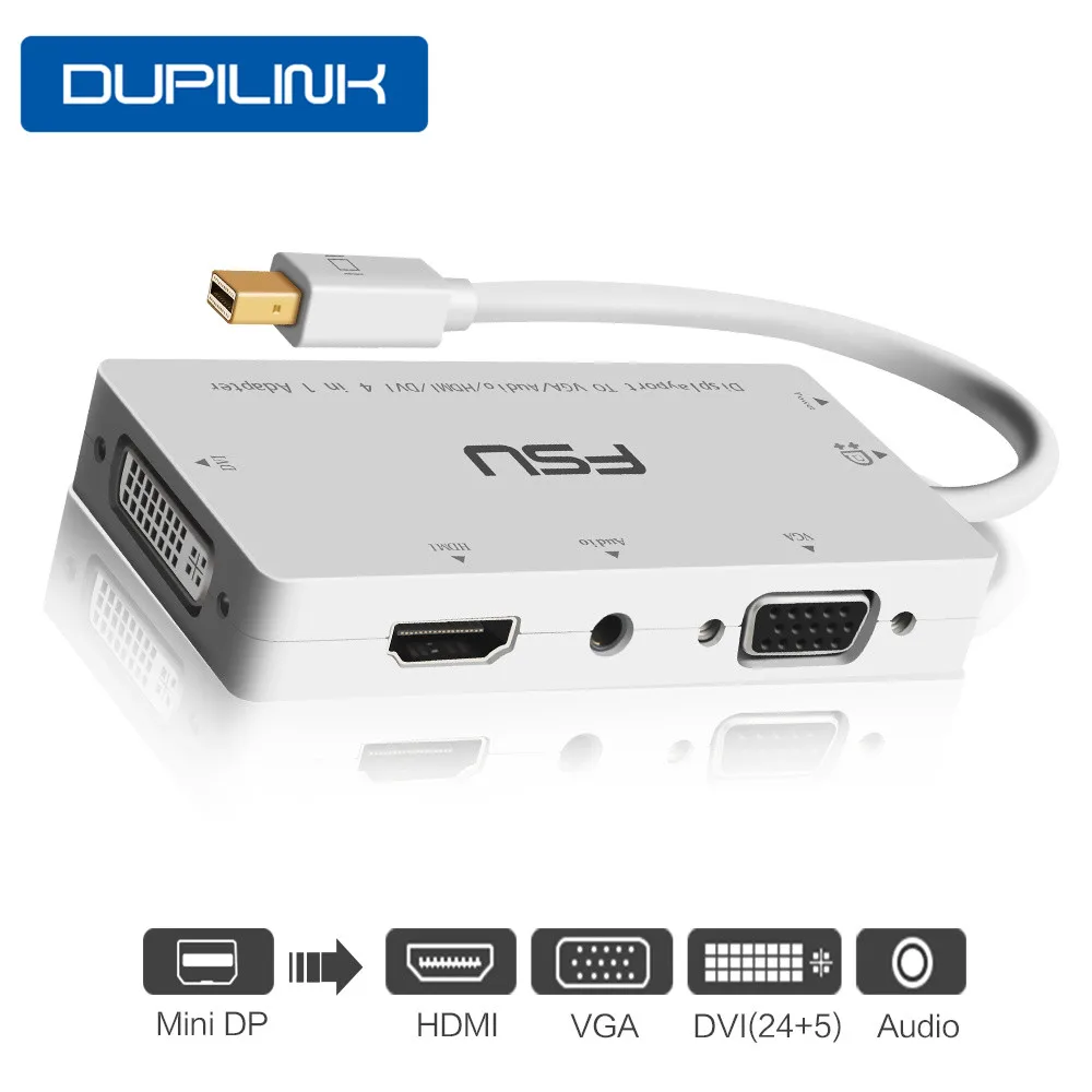 Аудио адаптер DUPILINK Mini DP к HDMI VGA DVI мини DisplayPort Thunderbolt конвертер Видео Для iMac MacBook Pro