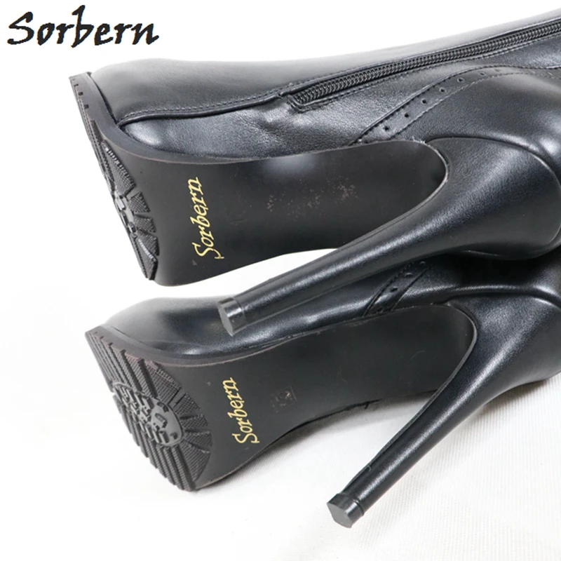 Sorbern/черные зимние сапоги женские до колена реальное изображение Damen Schuhe обувь