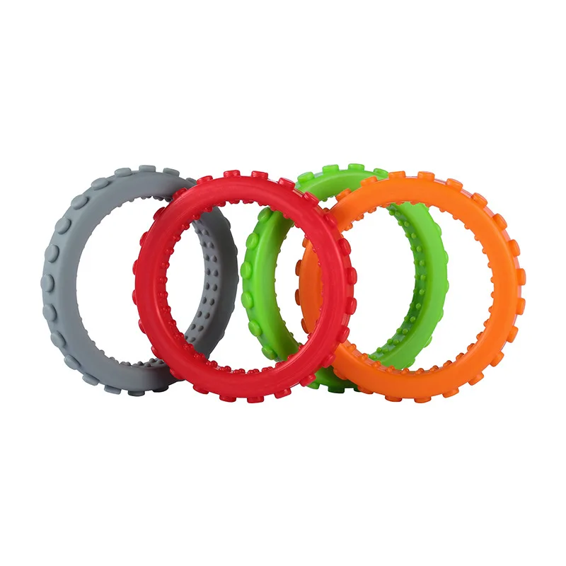 Sensory Chew Wristband Chewy Kids Silicone Biting Circle Teether Toy, Silicone Teether for Children with Autism Teething Toys 3