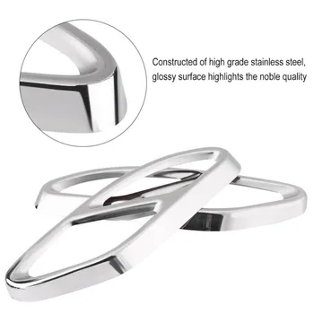 

2pc Silver Exhaust Pipe Tip Cover Stainless For Mercedes Benz GLC W205 W212 W213