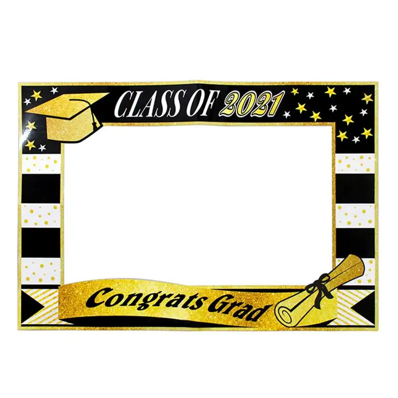 KESYOO 2021 Graduation Party Photo Booth Prop Selfie Photo Frame Handheld Picture Frame for 2021 Grad Festival Party Decoration Photography Supply 48x68CM 