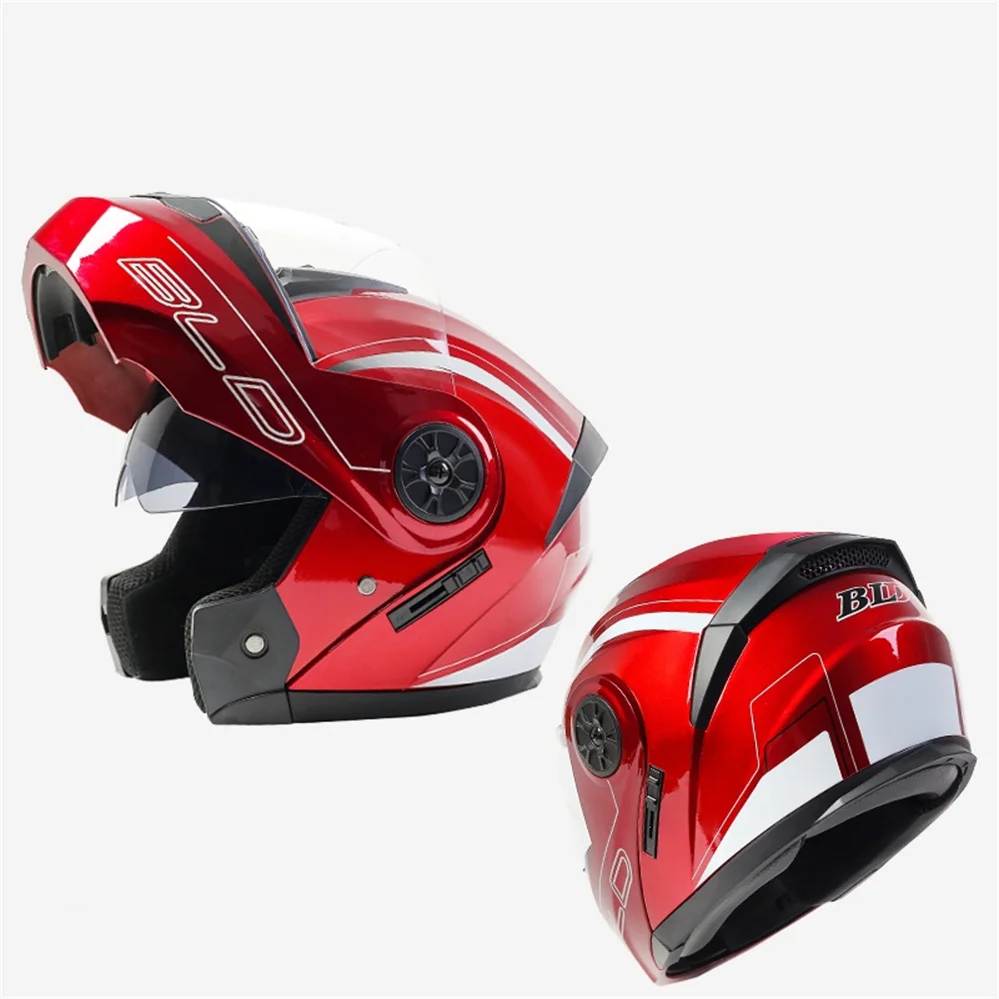 BLD Modular Dual Lens Motorcycle Helmet Safety Downhill Flip Up Helmets
