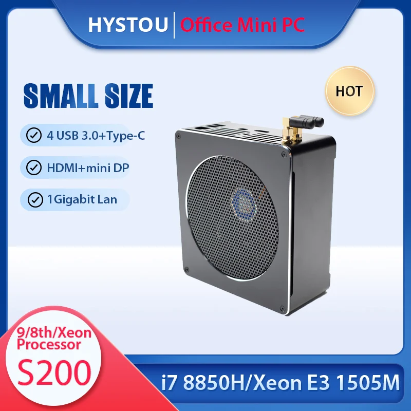 Escritório portátil core i9 9880h i7 8850h desktop mini pc windows 10 xeon E3-1505M tipo-c mini htpc mini computador linux i5 9300h