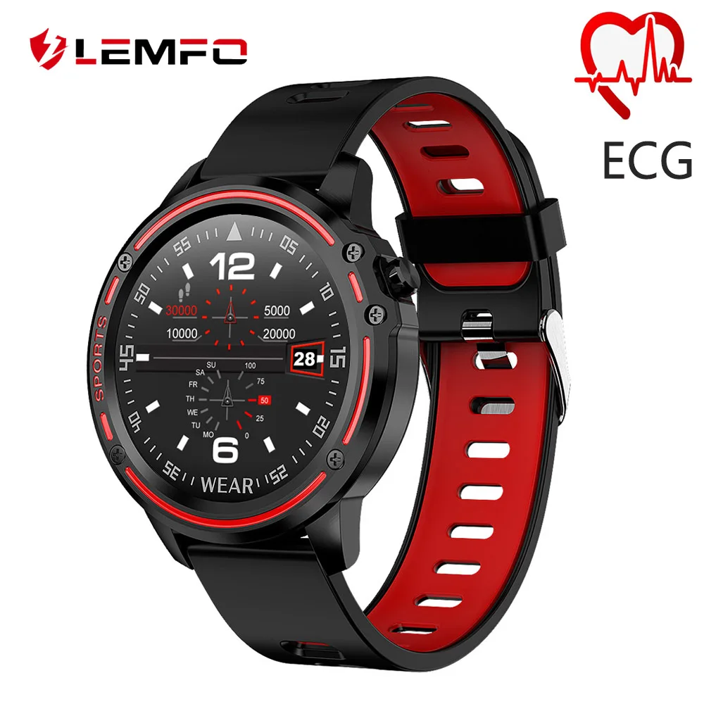 LEMFO L8 полностью круглые умные часы с сенсорным экраном для мужчин PPG + ECG IP68