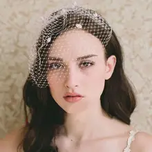 

Vintage Simple Bridal Net Birdcage Veils Black Polka Dot Big Mesh Hairpin Brooch Headdress Fascinator Face Veils With Comb