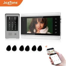 Jeatone – visiophone 7 "tuya, interphone vidéo, clavier/carte RFID/APP, déverrouillage, détection de mouvement, contrôle d'accès, multilingue 