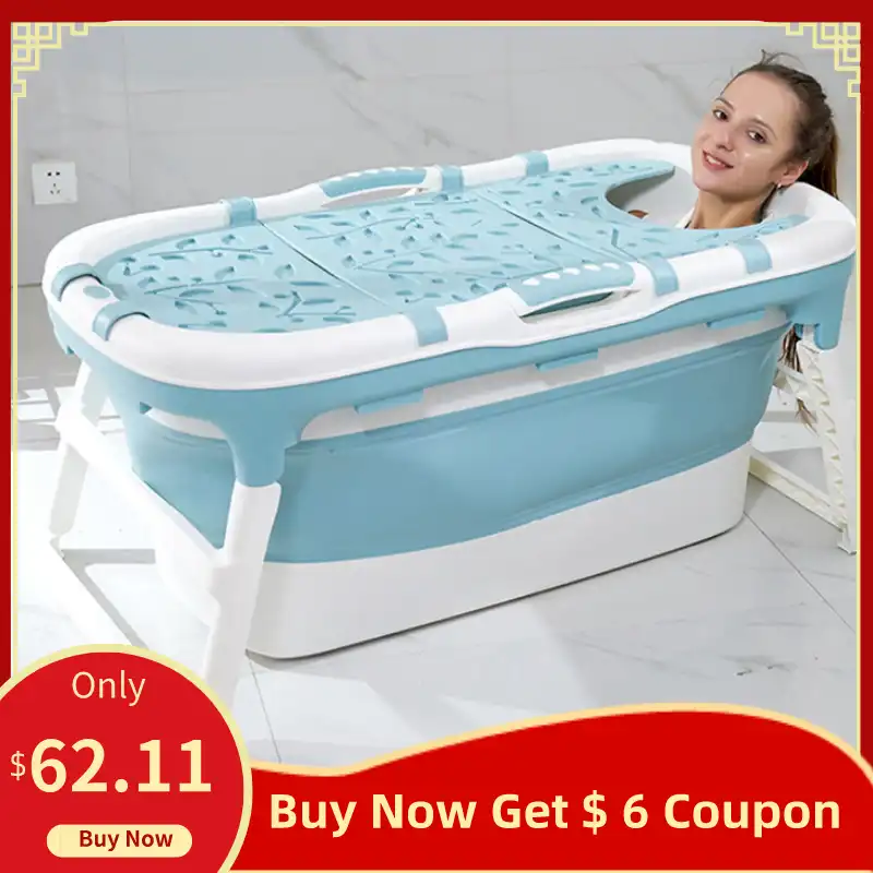 Adult Bathtub Portable with Adult Shower Seat Collapsible Bathtub Baby