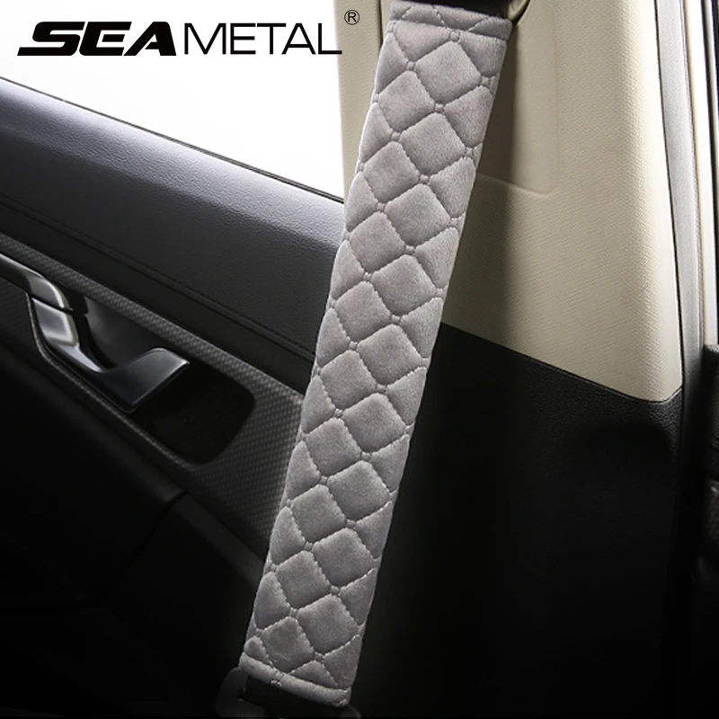Cinturón de seguridad para coche, almohadillas para los hombros, fundas para cojines, seguridad cálidos de felpa, protección para los hombros, accesorios interiores|Cinturones de seguridad y amortiguación| -