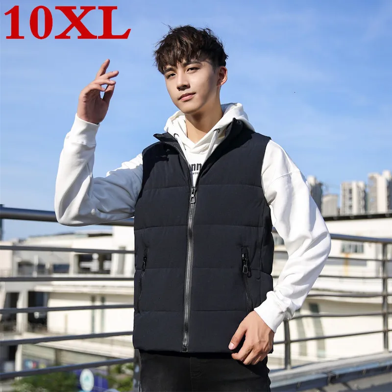 Новинка размера плюс 10XL 9XL 8XL высококачественный мужской хлопковый жилет с капюшоном зимний мужской модный жилет Повседневный теплый большой размер мужские куртки