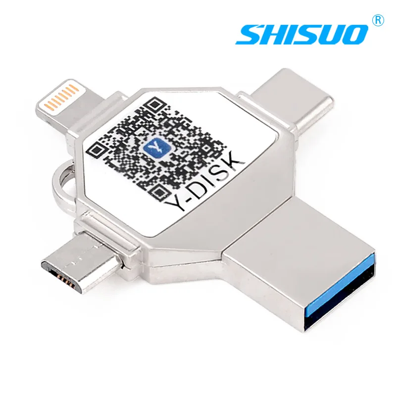 Крест U диск для мобильного телефона для Apple, Android Тип-C компьютера USB3.0 с высоким уровнем Скорость четырех-в-одном Поддержка карт флеш-накопителей изготовления на заказ