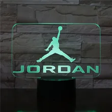 Баскетбол Майкл Джордан светодиодный 3d-ночник многоцветный RGB Декор для спальни Дети Рождественский подарок игрушки
