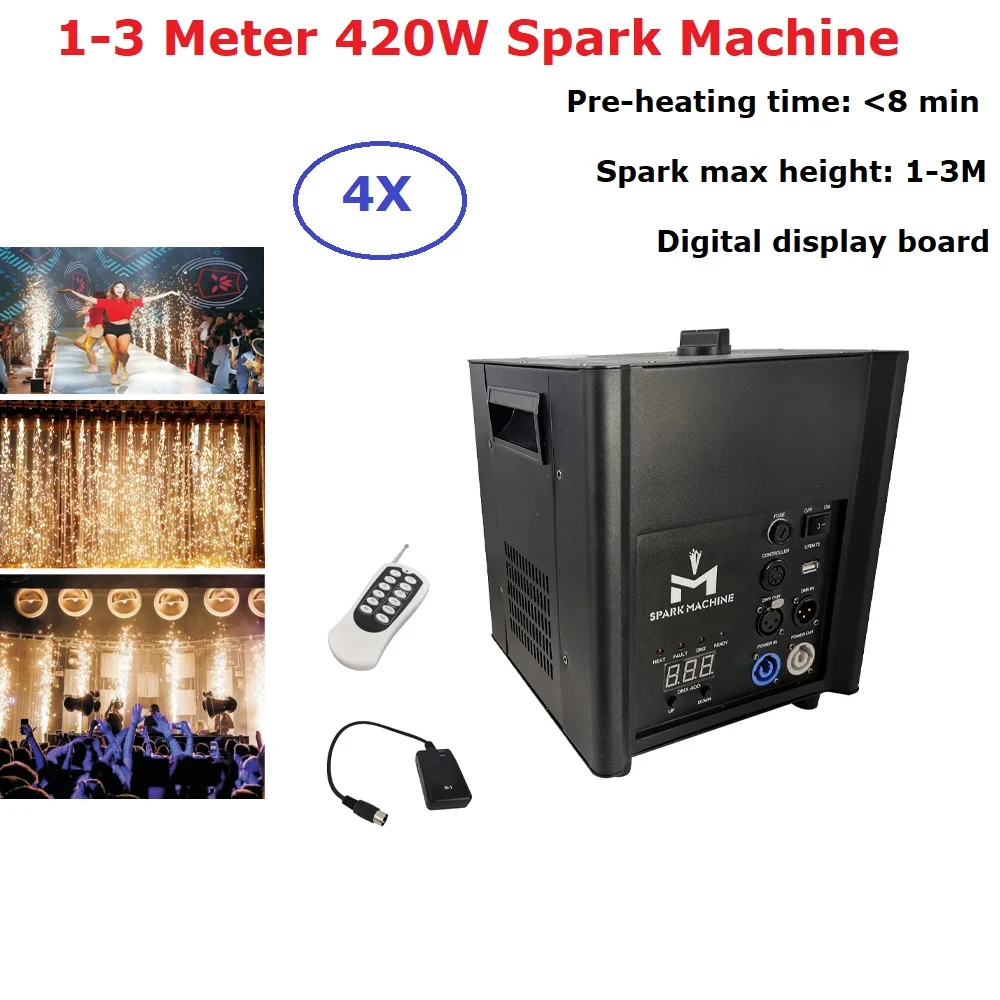 

Remote Fireworks Machine DMX Spark Fountain 420W Cold Pyrotechnics Effects for Wedding Event Show 420W Sparklers Machine Discos