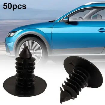

Universal 50Pcs 9mm Auto Fastener Vehicle Car Bumper Clips Retainer Fastener Rivet Door Panels Fender Liner Fit Hole Plastic Pus