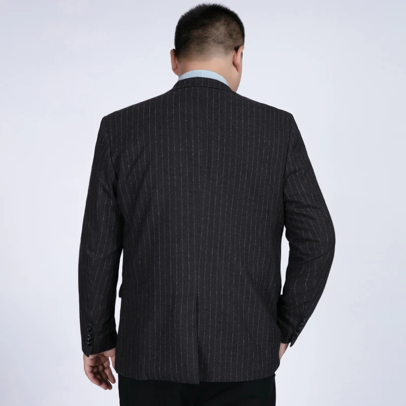 8XL 6XL полосатый блейзер Мужской приталенный Блейзер тонкий Masculino бизнес повседневный мужской Стильный Блейзер сезон весна осень в горошек Полосатый блейзер