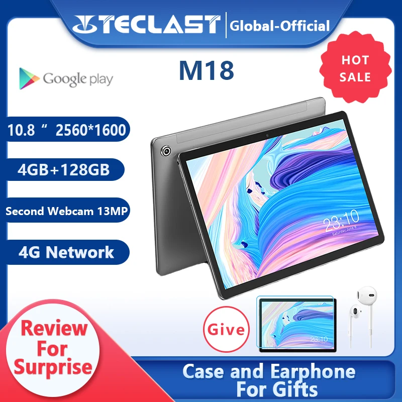 Teclast M18 планшет Deca Core 10 8 дюймов IPS 2560 × 1600 разрешение 4 Гб RAM 128 ГБ ROM 13MP задний 5MP