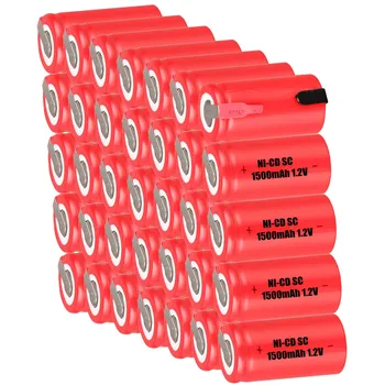 

35 pcs SC 1500mah 1.2v battery NICD rechargeable batteries for makita bosch B&D Hitachi metabo dewalt for electric screwdriver