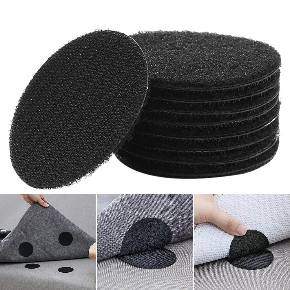

25 Pair Tape Solid Universal Seamless Cushion Paste PVC Magic Sticker Fastener Self Adhesive Fixed Anti Slip Sofa Strong Sticky