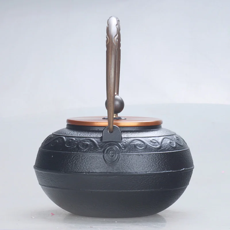 Японский чугунный ручной чайник из ротанга медная застежка бутылка ручной работы чайник для кипячения воды Китайский Пуэр чайник 1.3L