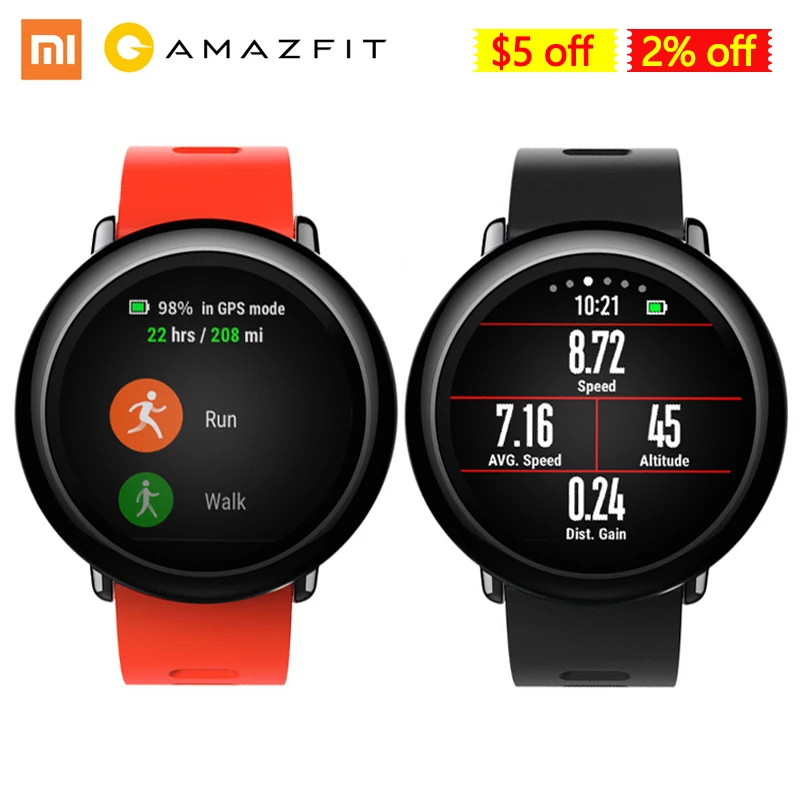 Смарт часы Huami Amazfit Pace с GPS фитнес трекером и Пульсометром|Смарт-часы| |