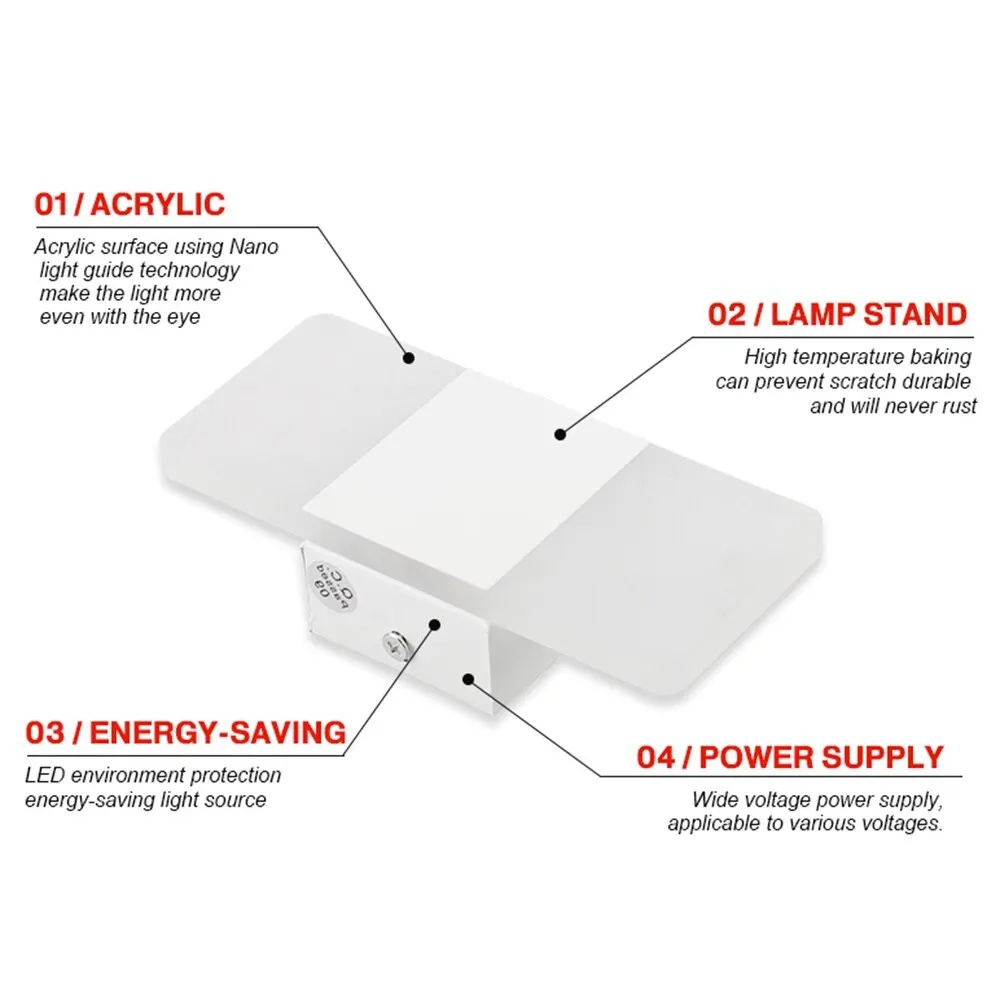 Современный светодиодный для помещений Настенный Светильник 3000 K/4500 K/6500 K акриловые лампы для гостиной лестницы настенный светильник домашний декор Новинка