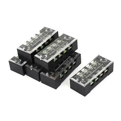 

TB-1504 600V 15A 4-Position Covered Screw Terminal Barrier Block Strip 6 Pcs