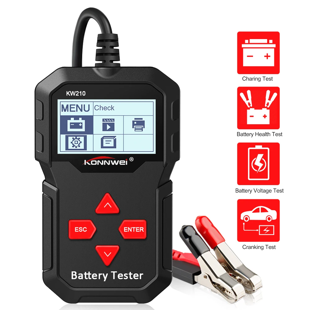 US $29.73 Konnwei Kw210 Car Battery Tester Automatic 12v 100 To 2000cca Battery Tools For The Car Quick Cranking Charging Diagnostic